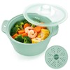 Collapsible Silicone Microwave Vegetable Steamer, 42oz Microwave Steamer with Lid