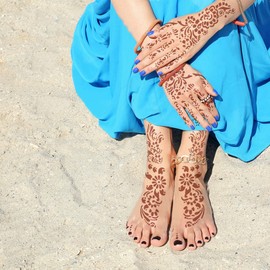 Mzstgh Henna tattoo kit,Indian Temporary Tattoo Stencils Glitter Airbrushing Diy Henna Tattoo Stencils Henna Body Art Templates, Hands Feet Leg Arm Tattoo Stickers