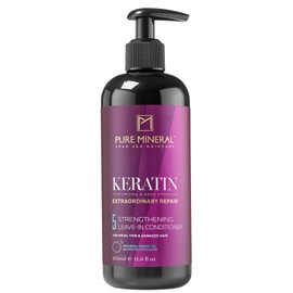 Pure Mineral Keratin Conditioner without Rinse for Radiant Hair - Moisturising, Detangling, Protective - Sulphates, Parabens, Petrolates - 350 ml