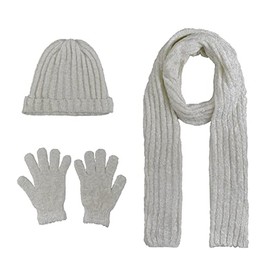Victory Outfitters Women’s Hat, Gloves, And Scarf 3pcs Set - White