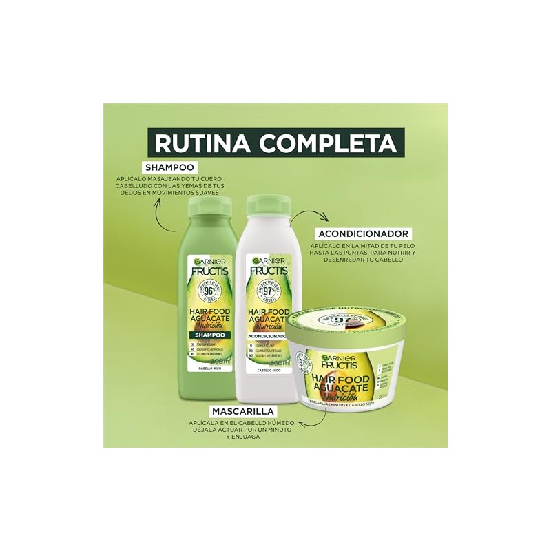 Kit Garnier Fructis HairFood Aguacate Rutina para cabello seco