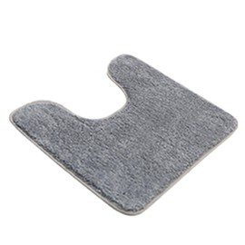 GETJOY Pedestal Mat for Toilet, U-Shaped Non-Slip Bathroom Mat, Soft Absorbent Toilet Rug, 50x40cm Grey Mat, Machine Washable and Quick Drying for Easy Care, Ideal for Daily Use