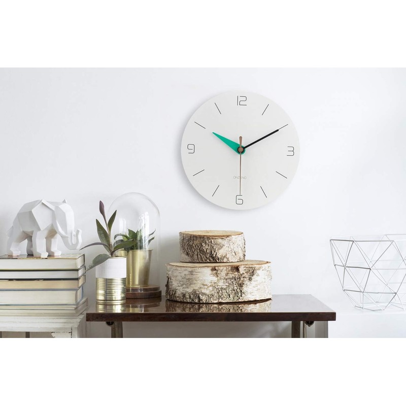 ONZENO Design Wall Clock 'The Acqua.' without Ticking Noises