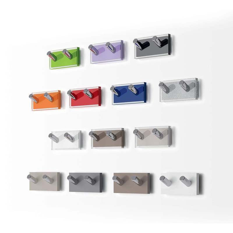 Gedy Rainbow Transparent Thermoplastic Resin Coat Hangers - Red Double