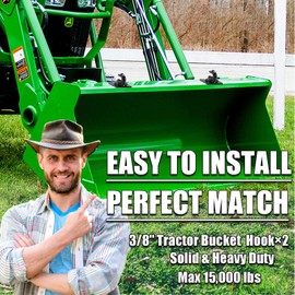 AUTOBOTS Tractor Bucket Hooks 3/8" (2 Pack),Max 15,000 lbs, Bolt On Hooks for Tractor Bucket,Heavy Duty Grab Hook Tow Hook,Indispensable Tractor Bucket Accessories for Rv,Utv,Truck,Black