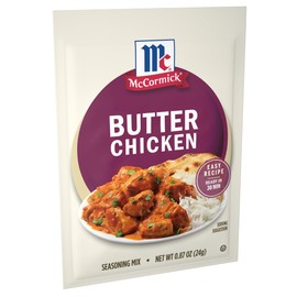 McCormick Seasoning Mix, Butter Chicken, For Aromatic Indian Butter Chicken That’s Ready in 30 Minutes, 0.87 oz (Pack of 12)