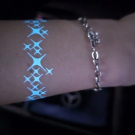 Glow-in-the-Dark Tattoo Sticker Party Festival: Love & Ribbons 5ea