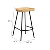 Modway EEI-6741-OAK Concord Backless Wood Counter Stools - Set of
