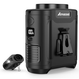 AMACOOL Portable Waist Fan Clip On, MAX 40H Work Time, 10000mAh Rechargeable Wearable Shirt Fan with Light, 16000RPM Powerful 5 Speeds Belt Fans Personal Cooling Fans for Outdoor Jobsite Travel