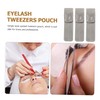 Mikinona 3pcs Eyelash Tweezers Holder Bag Portable Pu Storage Case