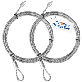 Garage Door Cables for 8 Ft Door, 9 Ft 7 Inch Long Cable Replacement for Torsion Springs, Garage Door Repair Kit Upgrades of Your Garage Door Springs & Wires Connect Easily to Drums & Bottom Brackets