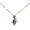 Silver Leaf Necklace White Pearl Leaf Pendant 925 Sterling Silver