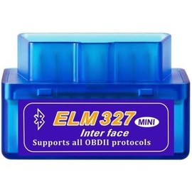 ELM327 OBD2 Diagnostic V2.1 Diagnostic Device Scan Tool for Cars, iPhones, iOS and Android, Japanese Manual Included (ELM327 MINI Bluetooth Type, Blue)