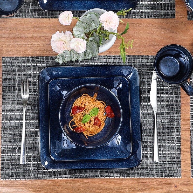 vicrays Ceramic Square Plates Set of 6 - Porcelain 8