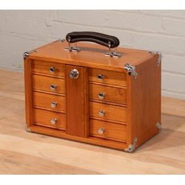 Gerstner International GI-T12 Red Oak 4-Drawer Mini Portable Chest