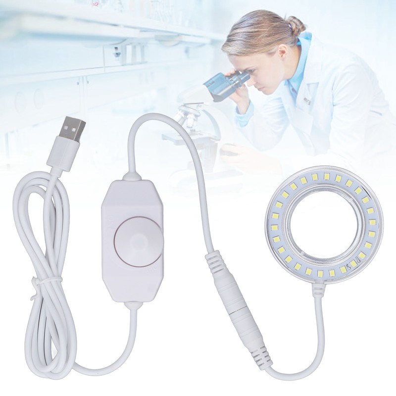 Microscope Lighting Lamp Spiral Buckle Adjustable Brightness LED Ring Light