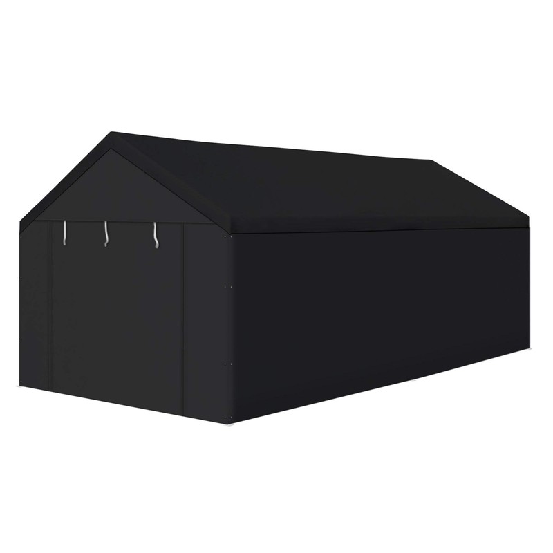Caravan Canopy Domain 20x10 Foot Carport Tent Sidewalls, Black (Sidewalls