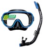 Reef Tourer Adult Single-Window Mask & Snorkel Combo Set, Black/Metallic