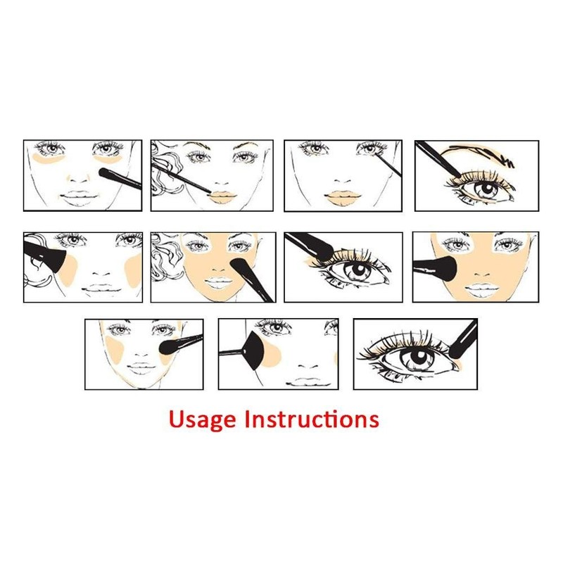 MACPLUS Fiber Bristle Makeup Brush Set with Black Leather Case-