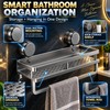 Suction Cup Bathroom Shelf for Shower Storage – 40cm Gray