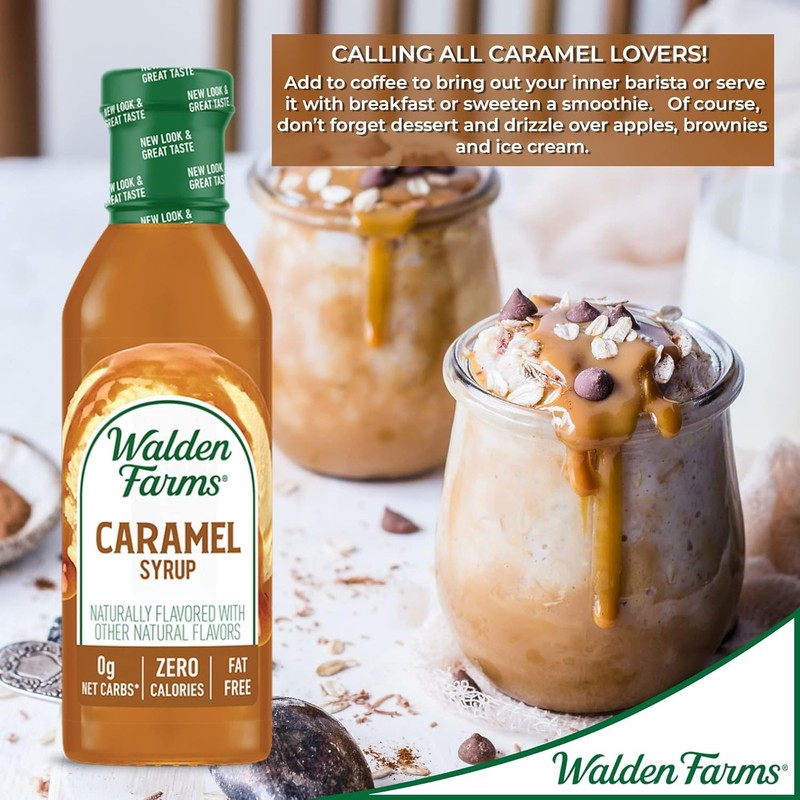 Walden Farms Caramel Syrup – Perfect for Coffee, Desserts, Ice