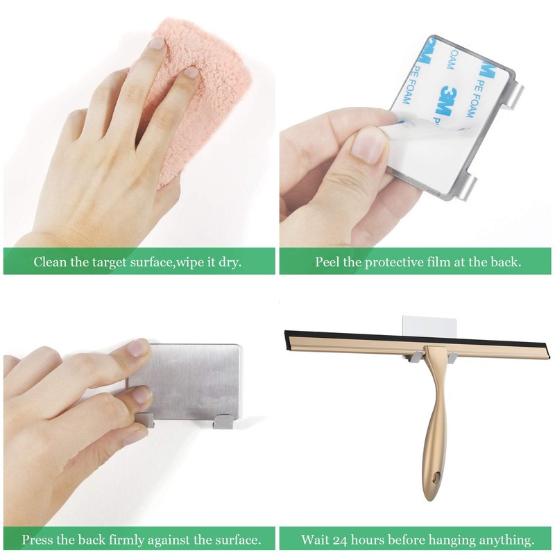 LPOLER Stainless Steel Squeegee for Shower Doors, All-Purpose Shower Squeegee