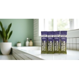 Wild Clean Bathroom Cleaner, Dissolvable Refill Powder, Wild Meadow Scent, Plant-Based, Toxin-Free, Compostable Packaging, 4 Pack