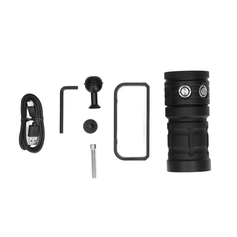 COB LED Diving Flashlight 100m Waterproof Underwater Torch with 3