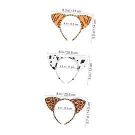 OATIPHO 9pcs Leopard Print Cat Ear Headbands Plush Soft Animal Ears Hair Hoop for Party Cosplay Spa and Everyday Use Comfortable Fit Multipurpose Accessory
