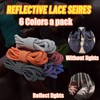GxxBxx 6 Pairs Round Shoe Laces Reflective (43 inches/110cm)