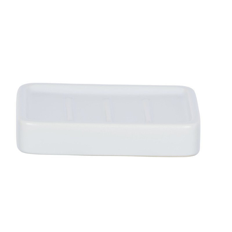Wenko Hexa Soap Dish Ceramic White 9.5 x 13 x