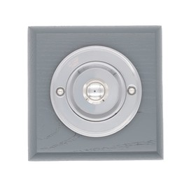 Modern Living Square Wireless Doorbell in Grey Ash and Brushed Nickel - Nickel Centre - No Chime