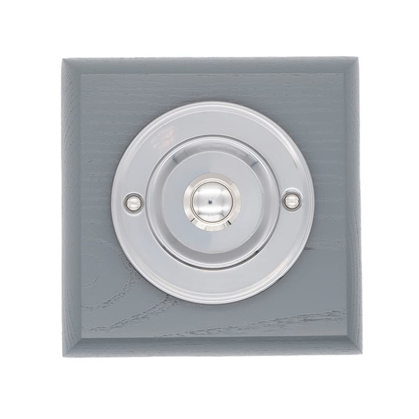Modern Living Square Wireless Doorbell in Grey Ash and Brushed