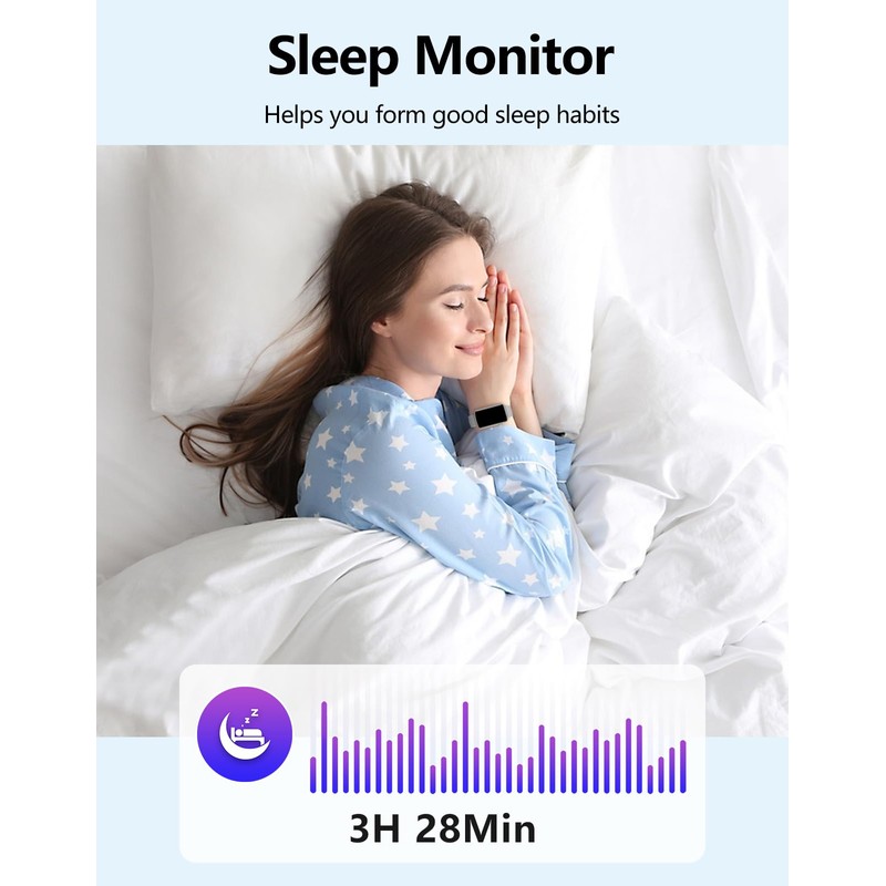 SHANG WING Fitness Tracker with Heart Rate/Sleep/Blood Oxygen Monitor, Slim