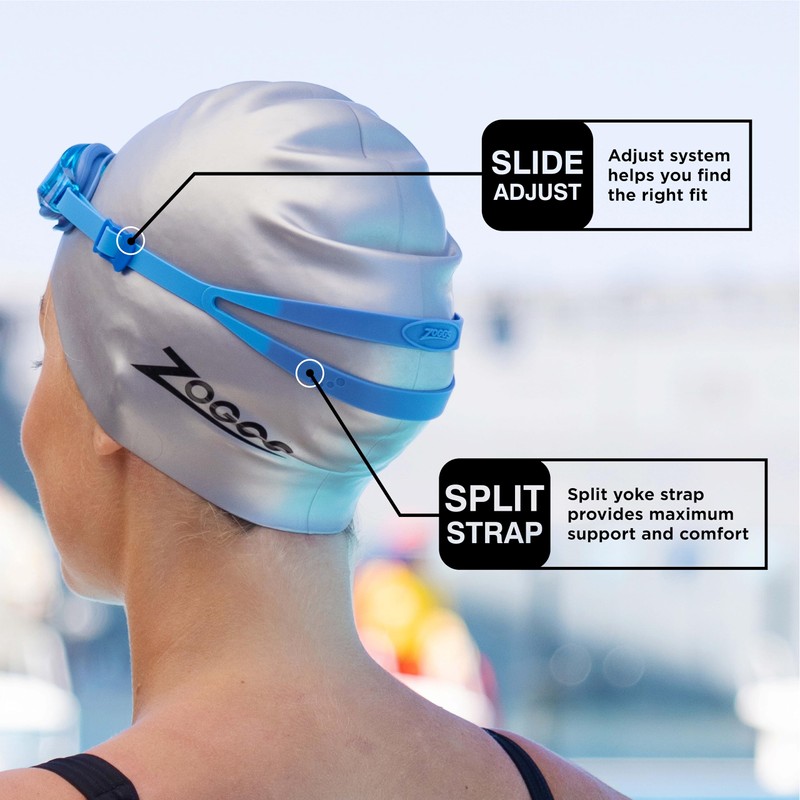 Zoggs Endura Max Unisex Adult Swimming Goggles, Blue/Light Blue/Tint Blue