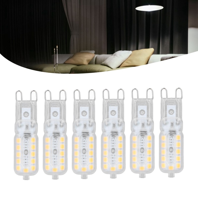 6pcs G9 LED Bulb 5W Transparent Cover 22LED Dimmable G9