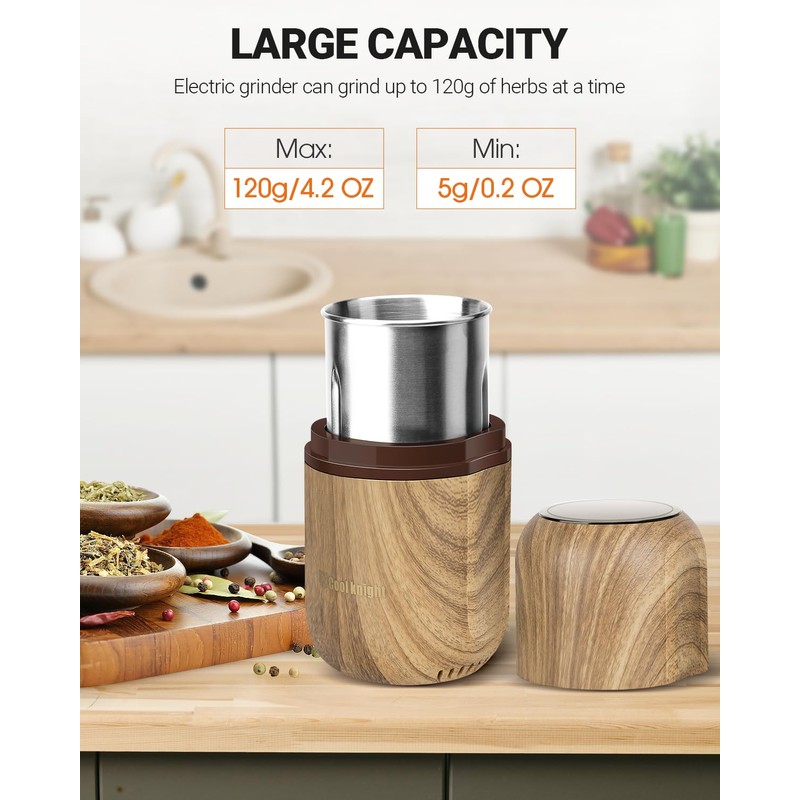 COOL KNIGHT Electric Herb Grinder [Large Capacity/High Rotating Speed]-Electric Grinder