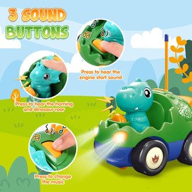 REMOKING Dinosaur Toys for Boys, Remote Control Car for Kids 18 Months+, RC Vehicle with Light & Music,Toddler Toys for Boys Girls Age 1-6 Year Old Birthday Gifts