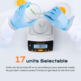 Bonvoisin Lab Analytical Balance 500g x 0.001g Precision Digital Scale .001 Gram Accuracy Laboratory Scientific Milligram Scale 17 Units Selectable