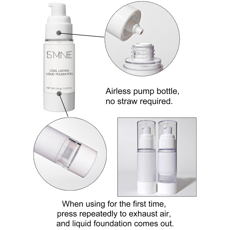 IS'MINE White Liquid Foundation Makeup, Matte Flawless Finish Foundation, Vegan
