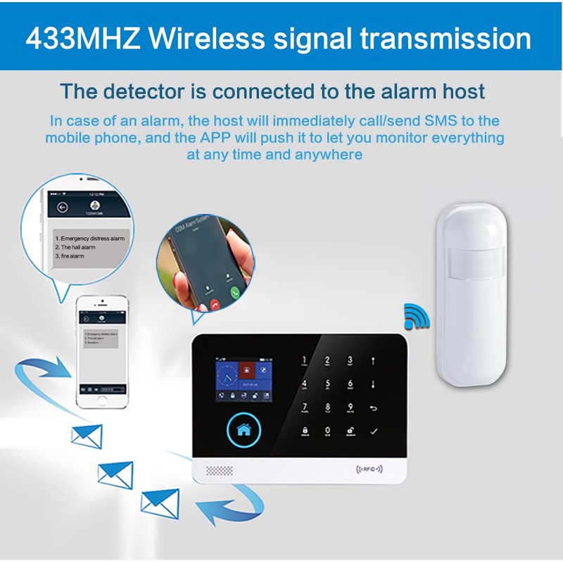 PGST 433MHz Wireless PIR Detector Infrared Motion Sensor for Home,