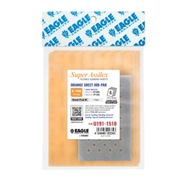 Super Assilex Flexible Sanding Sheets Job-PAK, Orange K-1200, U191-1510, 4 Sheets + 1 M Hand Pad for Half Sheets