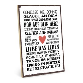 TypeStoff HS-00372 Wooden Sign with Saying - Be Easy You - Vintage Look with Quote as a Gift and Decoration on Freedom and Independence