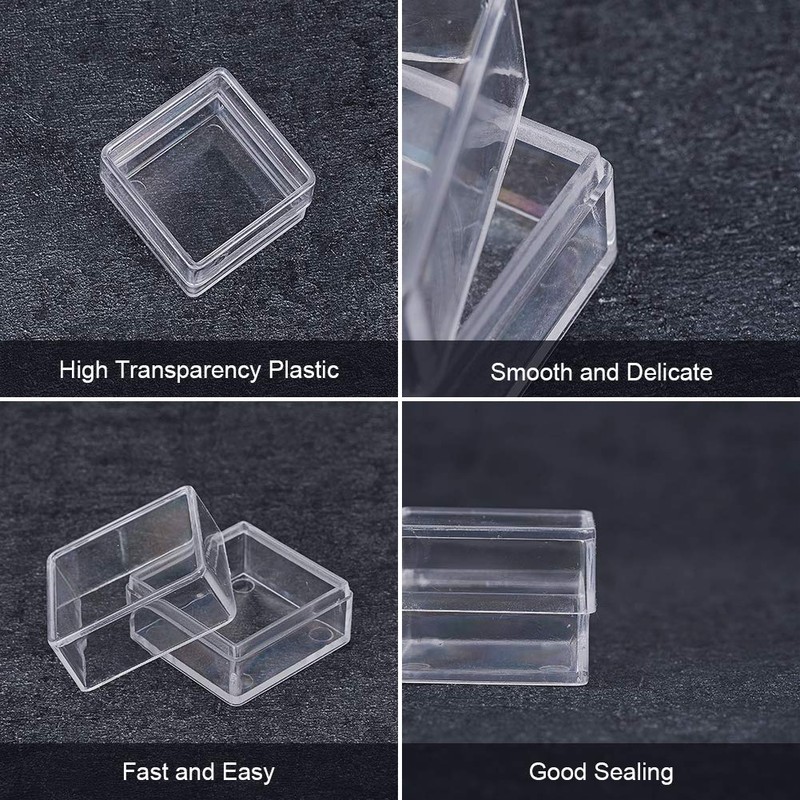 BENECREAT Pack of 16 Square Plastic Storage Containers with High