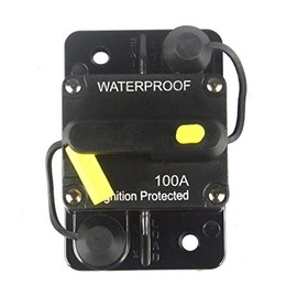 wohhom WOHHOM 100 Amp Circuit Breaker DC 12V -48V Waterproof 30A-300A Manual Reset Fuse Inverter for Trolling Motor Auto Car RV Marine Boat Current Overload Protection (100A)