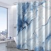 Ruelvth Blue Shower Curtain, Ombre Blue Marble Shower Curtain for