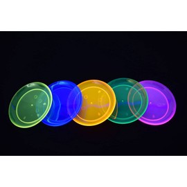 Blacklight Reactive Party Plates with FREE Blacklight Balloons (80, 6 inch)