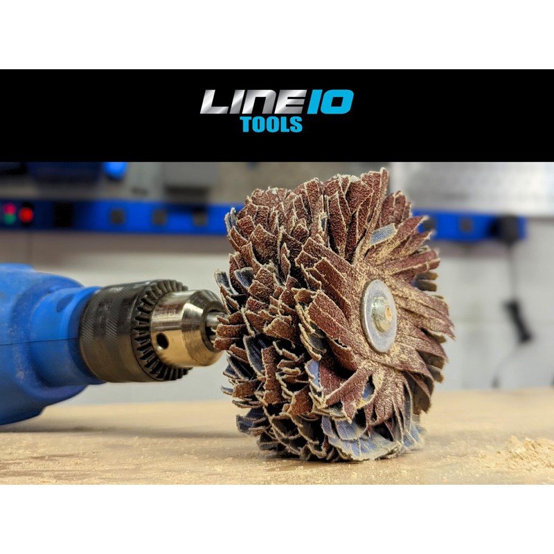 LINE10 Tools 5 Pieces 4 Inch Sanding Mop Kit, Moulding