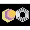 Nest of 4 Hexagon Stitch Patterned Metal Cutting Dies, Card