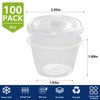 Ezselect 100 Set 4oz Crystal Condiment Cups with Lids, Airtight